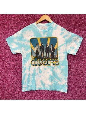 The Doors Waiting For The Sun Album Cover Tie Dye Baby Blue T-Shirt Medium